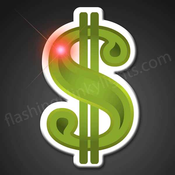 LED Lapel Pins Dollar Sign Body Lights are fun, affordable bling by 