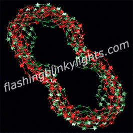 Green & Red Christmas Star Mardi Gras Beads (NON LIGHT UP) - SKU NO: 11219