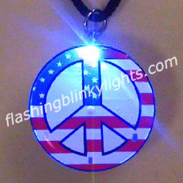 American Peace Flashing Pin Necklace - SKU NO: 10447