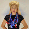 Red White & Blue Cowboy Boots & Hat Beaded Necklaces (NON LIGHT UP) - SKU NO: 11220