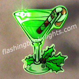 Christmas Martini Flashing Pins - SKU NO: 10703