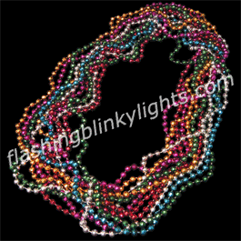 7mm Assorted Color Disco Mardi Gras Beads (NON LIGHT UP) - SKU NO: 10986