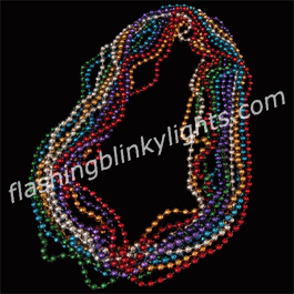 7mm Assorted Color Round Mardi Gras Beads (NON LIGHT UP) - SKU NO: 10990
