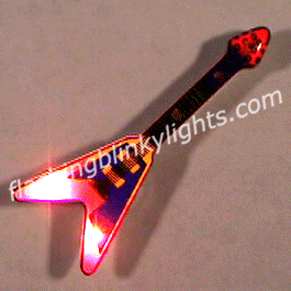 Flying V Guitar Flashing Pins - SKU NO: 10606