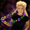 Giant Round Purple / Jade / Gold Mardi Gras Beads (NON LIGHT UP) - SKU NO: 10993