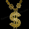 NEW! Gold Bling Dollar Sign Novelty Necklace (NON LIGHT UP) - SKU NO: 11768