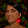 Green & Red Christmas Stars Flashing Earrings - SKU NO: 11393