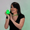 Kiss Me Light Up Shamrock with Light Up Cloth Lanyard - SKU NO:11247
