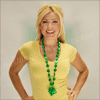 Green Shot Glasses with Shamrock & Beer Mardi Gras Beads (NON LIGHT UP) - SKU NO: 11222