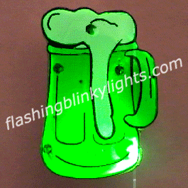St. Patrick's Pint Flashing Pins - SKU NO: 10442