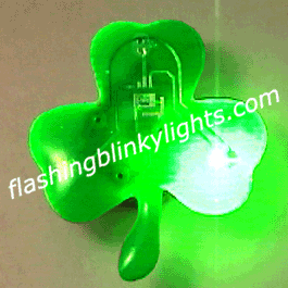 Green Shamrock Flashing Pins - SKU NO: 10110
