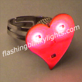Groovy Heart Flashing Rings - SKU NO: 10403