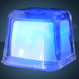 Hollywood Ice Light Up Blue Ice Cubes, Patent #D552,633S - SKU NO: 10725-BL