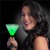 Frosted LED Martini Glass with Classy Black Base - SKU NO: 11732