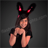 Light Up Bunny Ears Headband Black & Pink - SKU NO: 11775
