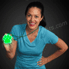 Light Up Green Paw Print Charm Necklace - SKU NO: 11532-GN