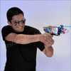 Light Up Toys Large Blue Sound Effects Gun with Spinning Globe - SKU NO: 10783