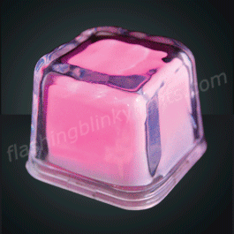 Hollywood Ice Light Up Pink Ice Cubes, Patent #D552,633S - SKU NO: 10725-PK