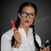 Plastic Red LED Pen with Red Barrel - SKU NO: 11115
