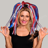 Light Up Hair Noodle Headbands - Red White & Blue USA Colors - SKU NO: 11341-RWB