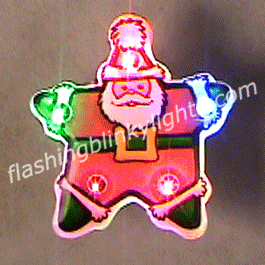Santa Star Flashing Pins - SKU NO: 10706