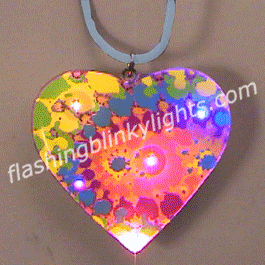 Tie Dye Heart Necklaces Flashing Jewelry - SKU NO: 10405