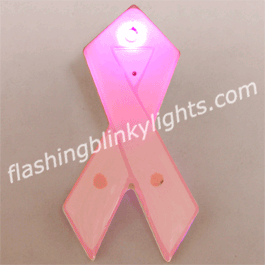 Light Up Pink Ribbons Pins For Breast Cancer Awareness - SKU NO: 10163