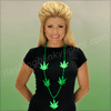 Green Leaf Mardi Gras Bead Necklace (NON LIGHT UP) - SKU NO: 11217