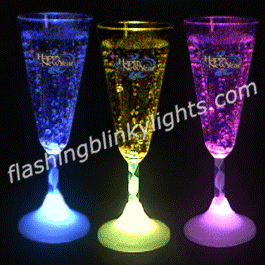 Happy New Year LED Champagne Flutes with Spiral Stem - SKU NO: 10563