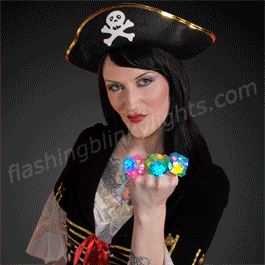 Huge Gem Blinking Rings, Assorted Colors - SKU NO: 10859