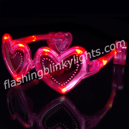 Pink Heart Shaped LED Sunglasses - SKU NO: 11109