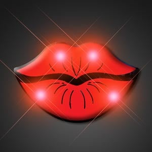 Light Up Kissy Lips LED Pin