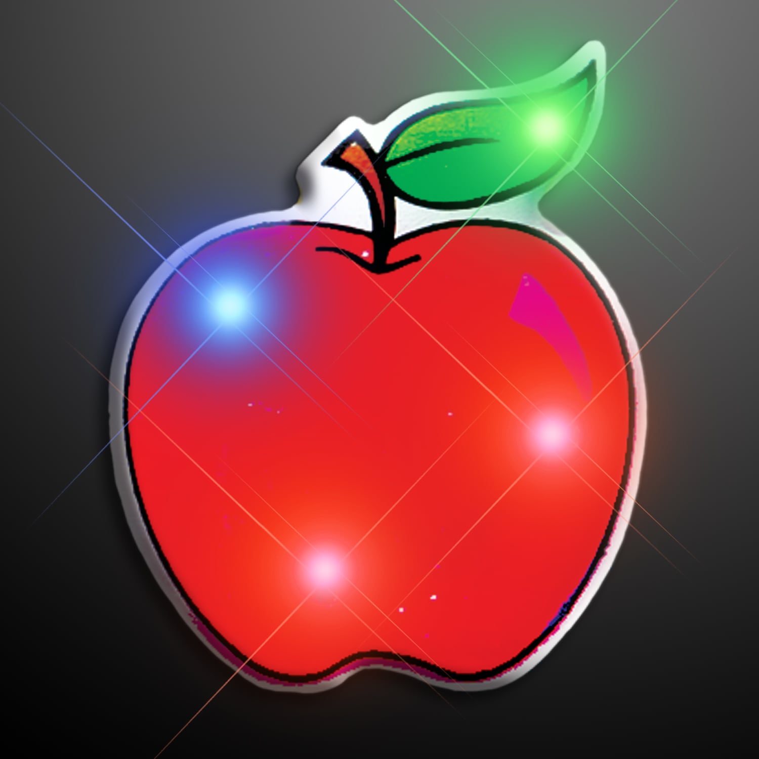 Light Up Red Apple LED Pins