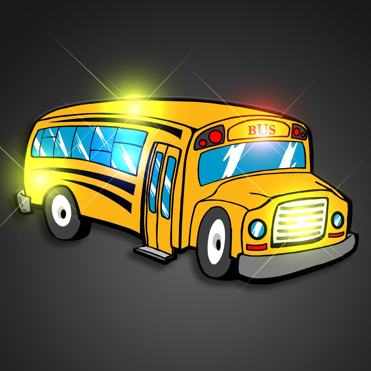 Light Up LED School Bus Pin