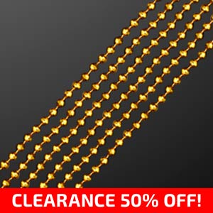Gold Tiny Disco Balls Mardi Gras Beads (NON-Light Up)