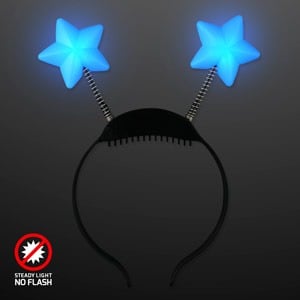 Light Up Blue Star Head Boppers