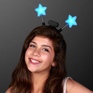 Light Up Blue Star Head Boppers