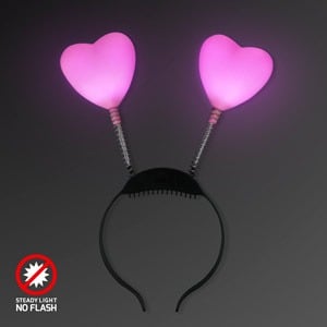 Light Up Love Hearts Head Boppers