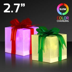 2.7" Large Light Up Gift Box Ornaments