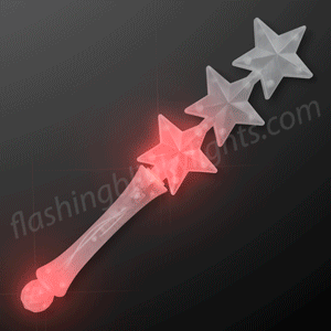 Triple Star Light Up Flashing Wand (Red White Blue)