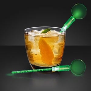 Green LED Light Up Swizzle Sticks