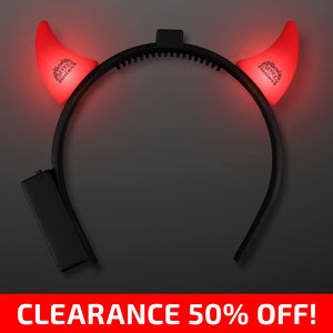 CLEARANCE: Logo'ed Red LED Devil Horns - All Sales Final!
