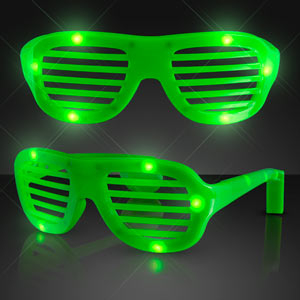 LED Light Up Green Slotted Glasses St Patricks Day Party Favor 