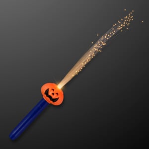 Pumpkin Face Light Up Fiver Optic LED Toy Wand
