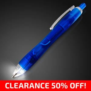 CLEARANCE: Blue Light Tip Pen with White LED - All Sales Final!