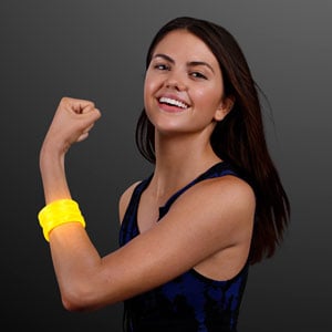 Yellow Light Up Glow Thick Bangles