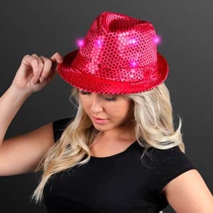 Light Up Pink Sequin Fedora Hat