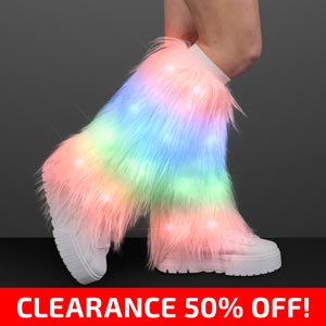 CLEARANCE: Light Up Furry Leg Warmers - All Sales Final!