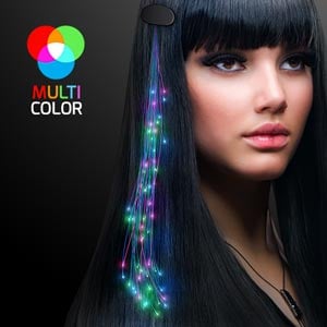 Multicolored LED Light UP Hair Clip Extensions