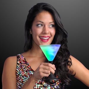 8 Mode Color Changing LED Martini Glass Fast USA Shipping! 